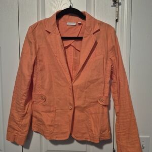 New York & Company Coral Linen-Blend Blazer